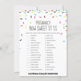 Sprinkle Baby shower - bewerkbare naam, 5x7 Kaart