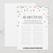 Sprinkle Baby shower - bewerkbare naam, 5x7 Kaart (Voorkant / Achterkant)