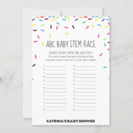 Sprinkle Baby shower - bewerkbare naam, 5x7 Kaart