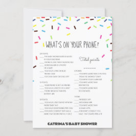 Sprinkle Baby shower - bewerkbare naam, 5x7 Kaart