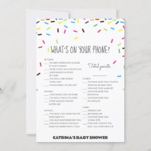 Sprinkle Baby shower - bewerkbare naam, 5x7 Kaart