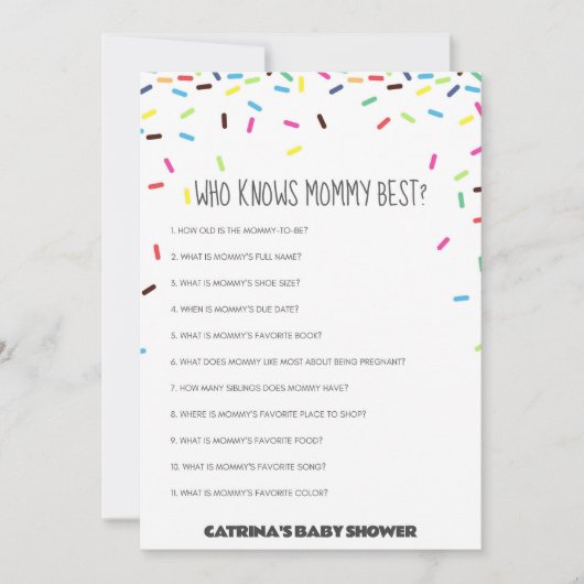 Sprinkle Baby shower - bewerkbare naam, 5x7 Kaart (Voorkant)