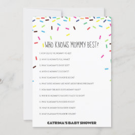 Sprinkle Baby shower - bewerkbare naam, 5x7 Kaart