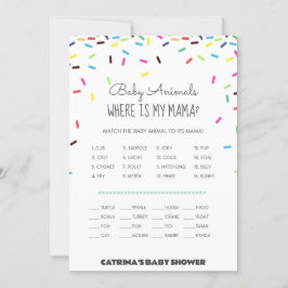Sprinkle Baby shower - bewerkbare naam, 5x7 Kaart