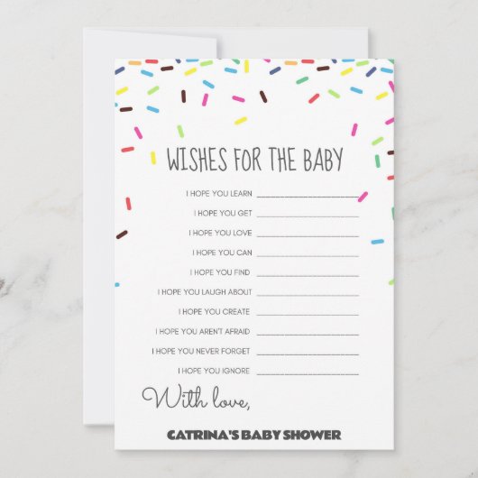 Sprinkle Baby shower - bewerkbare naam, 5x7 Kaart (Voorkant)