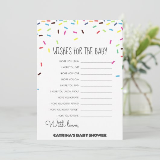 Sprinkle Baby shower - bewerkbare naam, 5x7 Kaart (Staand voorkant)