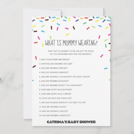 Sprinkle Baby shower - bewerkbare naam, 5x7 Kaart (Voorkant)