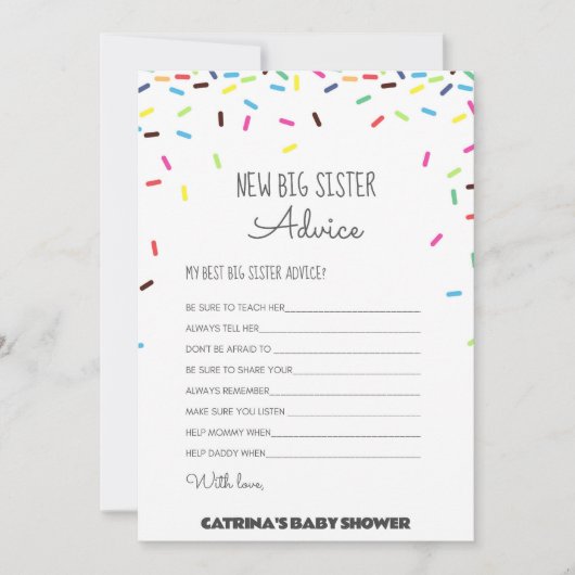 Sprinkle Baby shower - bewerkbare naam, 5x7 Kaart (Voorkant)