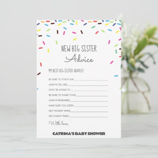 Sprinkle Baby shower - bewerkbare naam, 5x7 Kaart (Staand voorkant)
