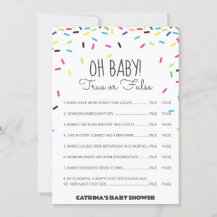 Sprinkle Baby shower - bewerkbare naam, 5x7 Kaart