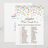 Sprinkle Baby shower Game w antwoord terug 5x7 for Kaart (Voorkant / Achterkant)