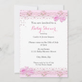 Sprinkle Baby shower Girl Floral Pink Umbrella Kaart (Achterkant)