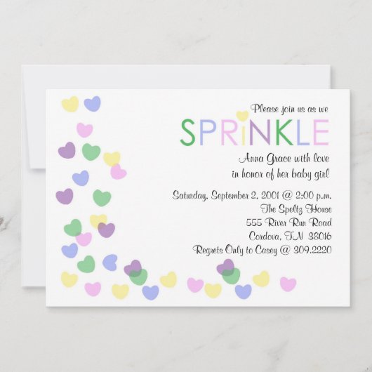 Sprinkle Baby shower Invitation Kaart (Voorkant)