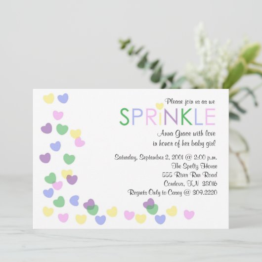 Sprinkle Baby shower Invitation Kaart (Staand voorkant)