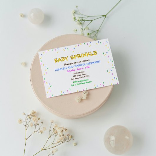 Sprinkle Baby shower Invitation Kaart