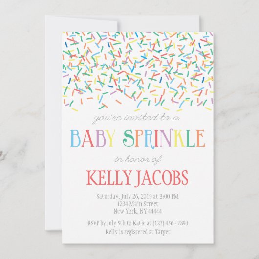 Sprinkle Baby shower Invitation Kaart (Voorkant)