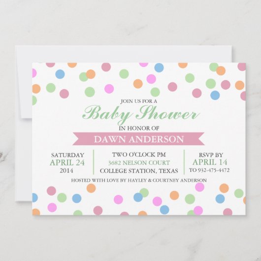 Sprinkle Baby shower Invitation Kaart (Voorkant)