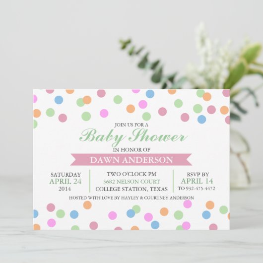 Sprinkle Baby shower Invitation Kaart (Staand voorkant)