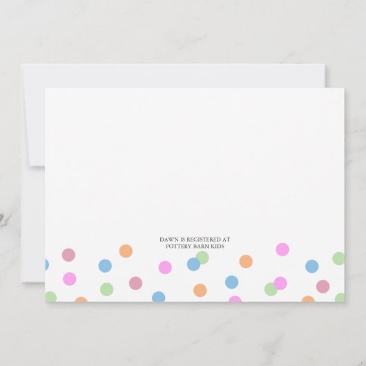 Sprinkle Baby shower Invitation Kaart (Achterkant)