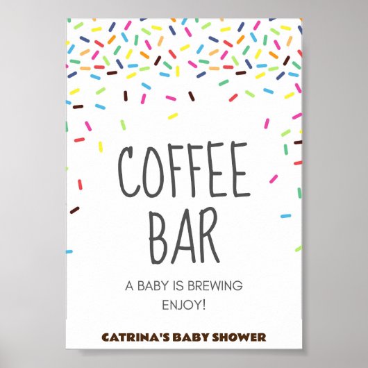 Sprinkle Baby shower Party Sign Poster (Voorkant)
