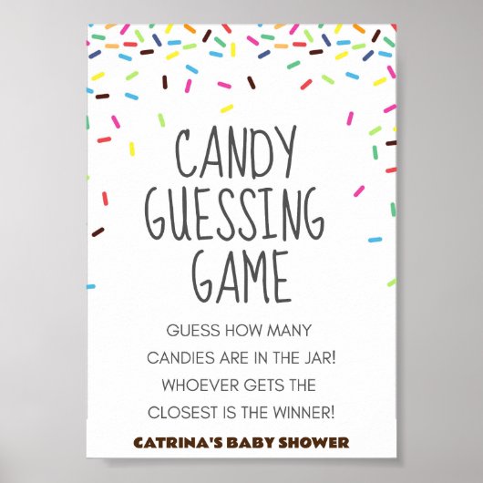 Sprinkle Baby shower Party Sign Poster (Voorkant)