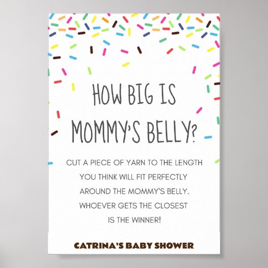 Sprinkle Baby shower Party Sign Poster (Voorkant)