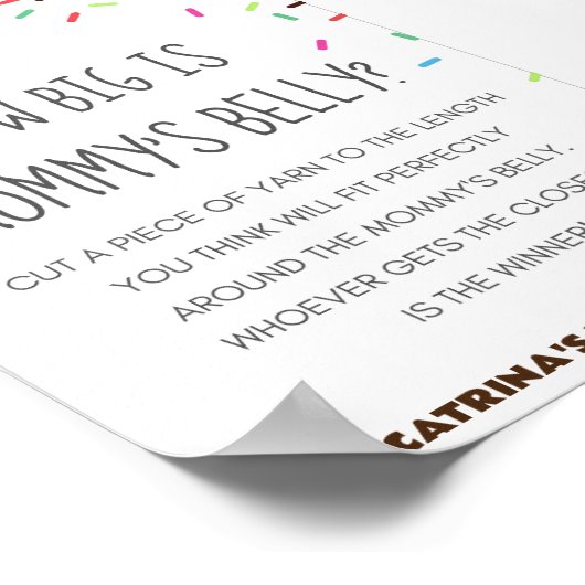 Sprinkle Baby shower Party Sign Poster (Hoek)