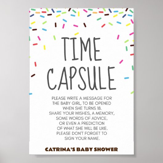 Sprinkle Baby shower Party Sign Poster (Voorkant)