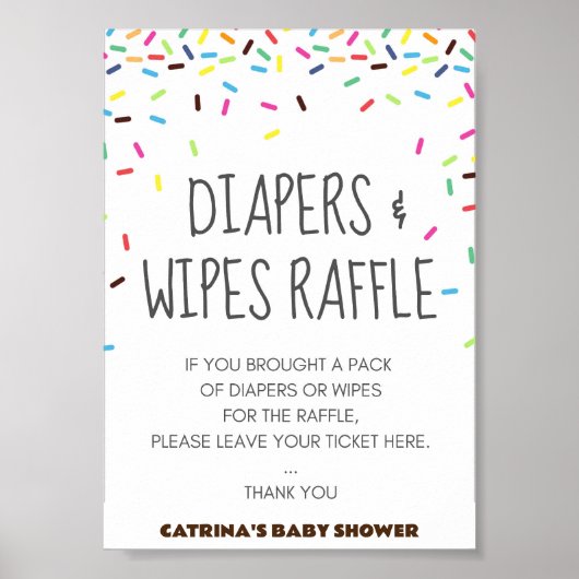 Sprinkle Baby shower Party Sign Poster (Voorkant)