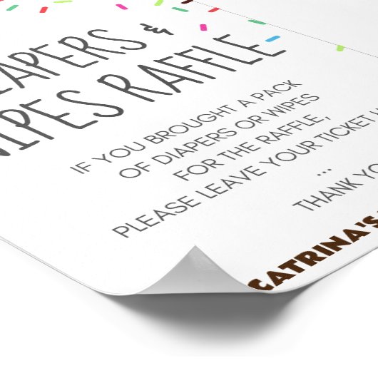 Sprinkle Baby shower Party Sign Poster (Hoek)