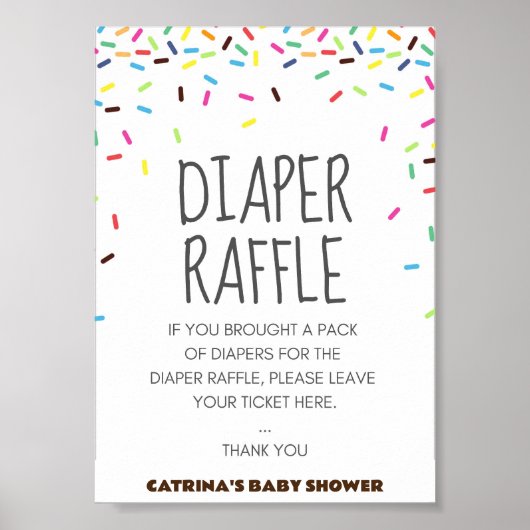 Sprinkle Baby shower Party Sign Poster (Voorkant)
