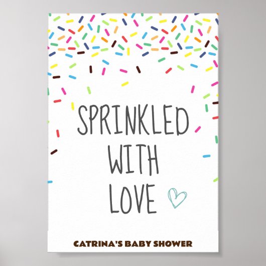 Sprinkle Baby shower Party Sign Poster (Voorkant)