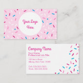 Sprinkle bedekte kleurige zoete visitekaartje (Voorkant / Achterkant)