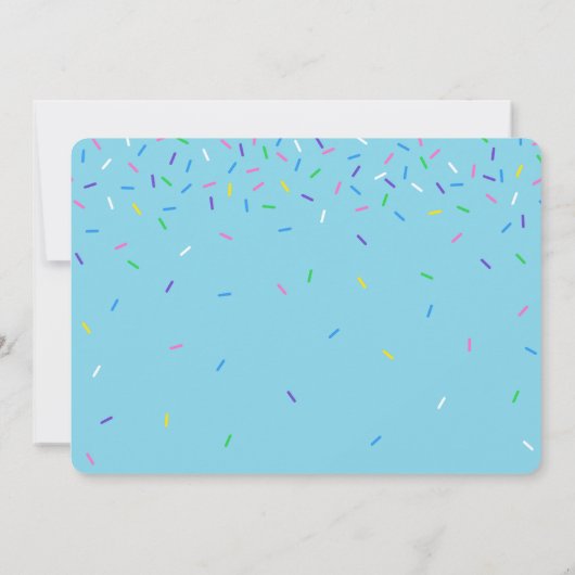 Sprinkle Birthday Party Invitations | Blauw Kaart (Achterkant)