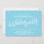 Sprinkle Birthday Party Invitations | Blauw Kaart (Voorkant)