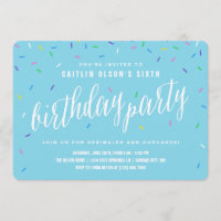 Sprinkle Birthday Party Invitations | Blauw