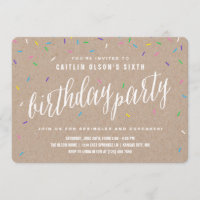 Sprinkle Birthday Party Invitations