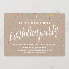 Sprinkle Birthday Party Invitations Kaart