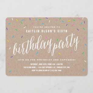 Sprinkle Birthday Party Invitations Kaart