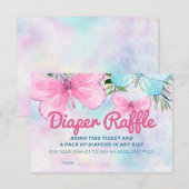 Sprinkle Butterfly Baby Diaper Raffle Ticket Kaart (Voorkant / Achterkant)