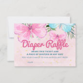 Sprinkle Butterfly Baby Diaper Raffle Ticket Kaart (Voorkant)