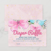 Sprinkle Butterfly Baby Diaper Raffle Ticket Kaart (Voorkant / Achterkant)