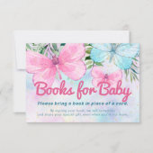 Sprinkle Butterfly Baby shower Book Request Card Kaart (Voorkant)