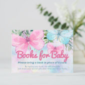 Sprinkle Butterfly Baby shower Book Request Card Kaart (Staand voorkant)