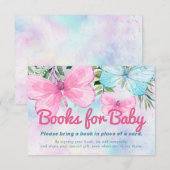 Sprinkle Butterfly Baby shower Book Request Card Kaart (Voorkant / Achterkant)