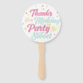 Sprinkle Chocolade Donut Fun Treat Verjaardagsfees Handwaaier (Achterkant)