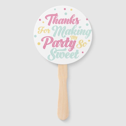 Sprinkle Chocolade Donut Fun Treat Verjaardagsfees Handwaaier (Achterkant)