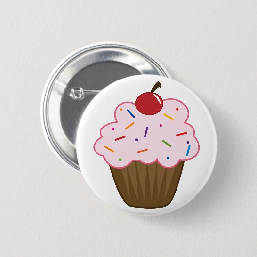 Sprinkle Cupcake Ronde Button 5,7 Cm (Voorkant /achterkant)