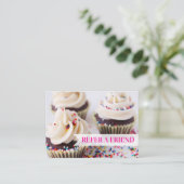 Sprinkle Cupcakes Bakery Aanbevelingskaartje (Staand voorkant)