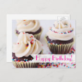 Sprinkle Cupcakes Happy Birthday Briefkaart (Voorkant / Achterkant)